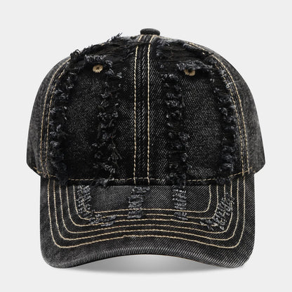 Stylish Distressed Washed Denim Baseball Cap Women Men