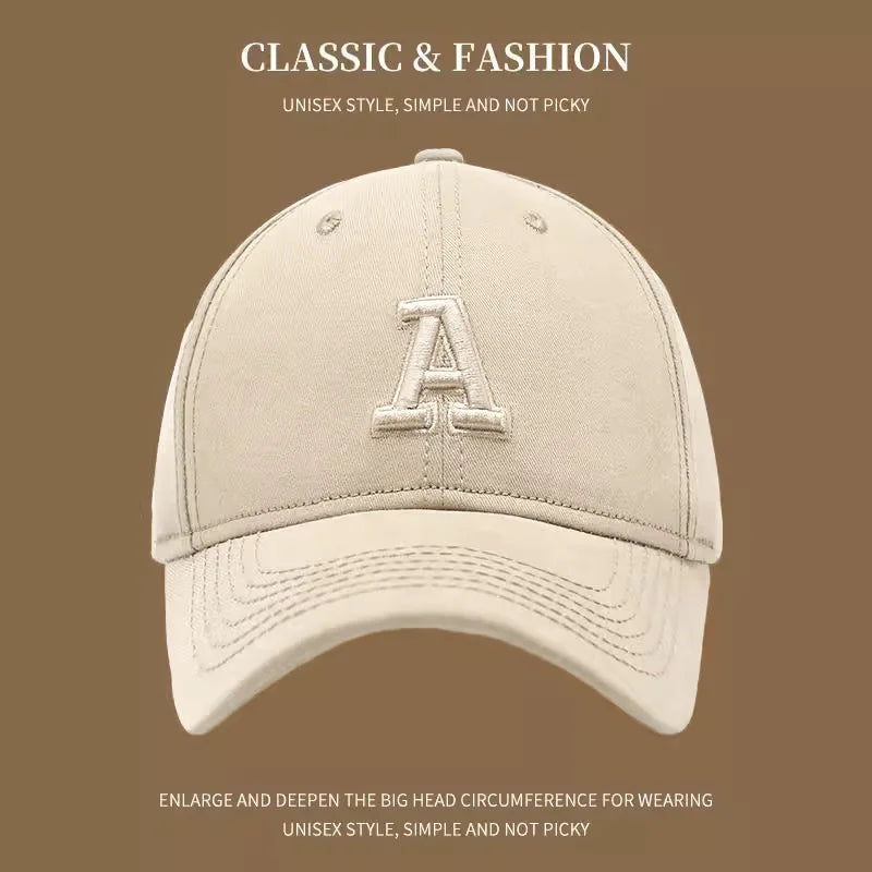 Classic A Letter Embroidery Baseball Cap for Women Men
