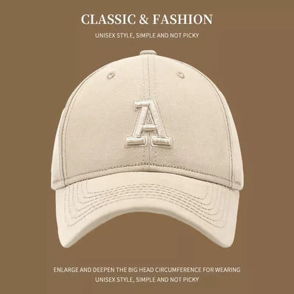 Classic A Letter Embroidery Baseball Cap for Women Men