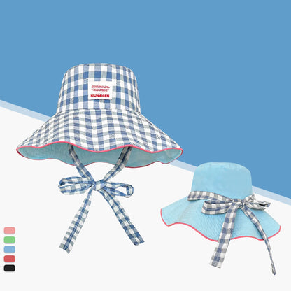 Plaid Fisherman Hat Trendy Seaside Beach Sunshade Hat