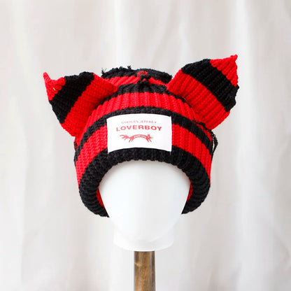 Winter Skullies Hat Unisex Cat Ear Hat Warm Crochet Knitted Hat Costume Beanie Hat