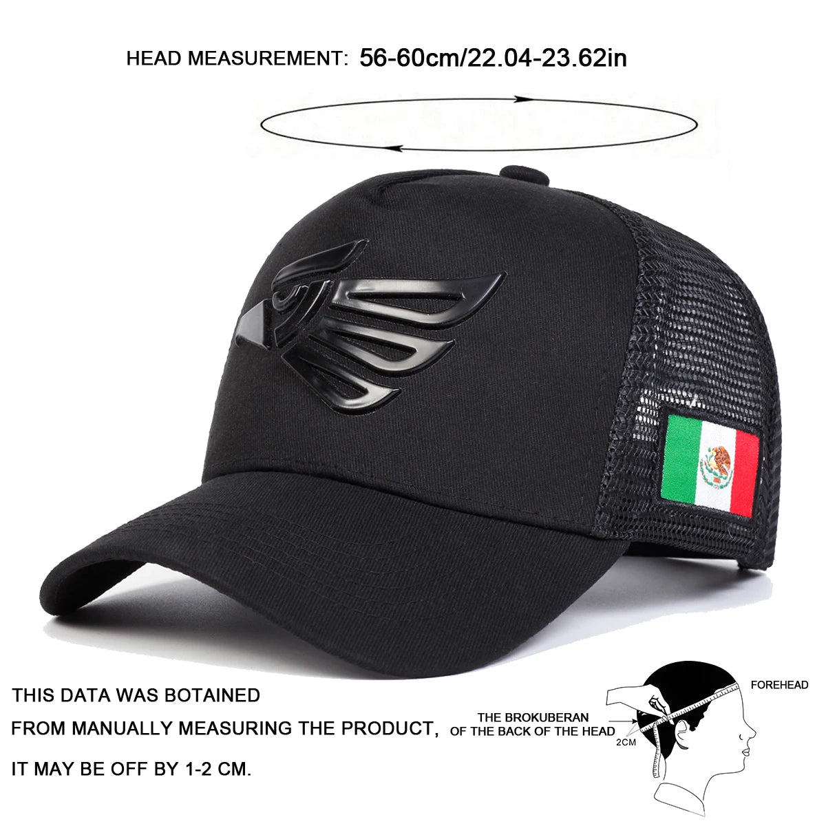Unisex Mexican Eagle Label Baseball Net Caps Spring and Summer