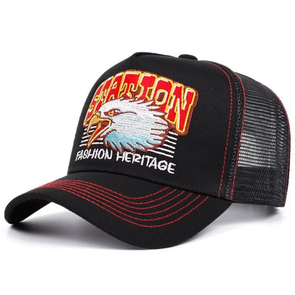 Unisex Baseball Cap Classic Station Letter Pattern Mesh Cap Men And Women