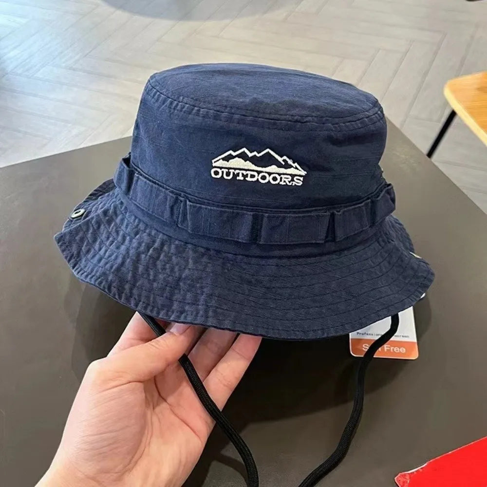 Fashion Mountain Range Embroidery Fisherman Hat
