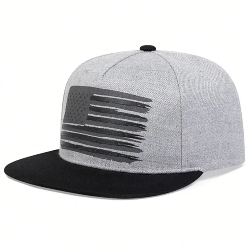 Unisex US Flag Two Tone Printed Hip-hop Hats Spring Autumn