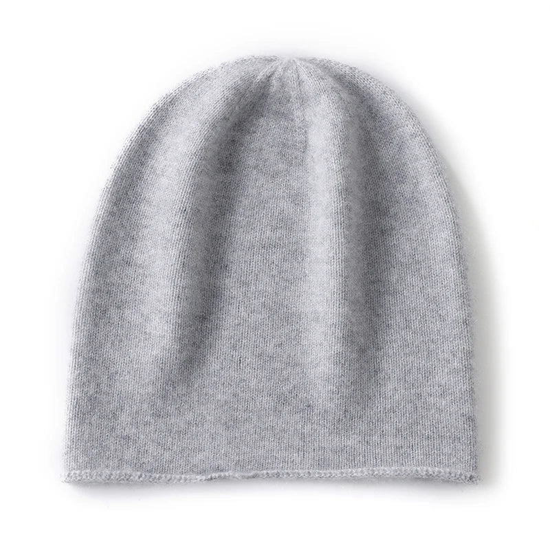 New Winter Cashmere Knitted Unisex Warm Hat High Quality Solid Leisure Sleeve Hat
