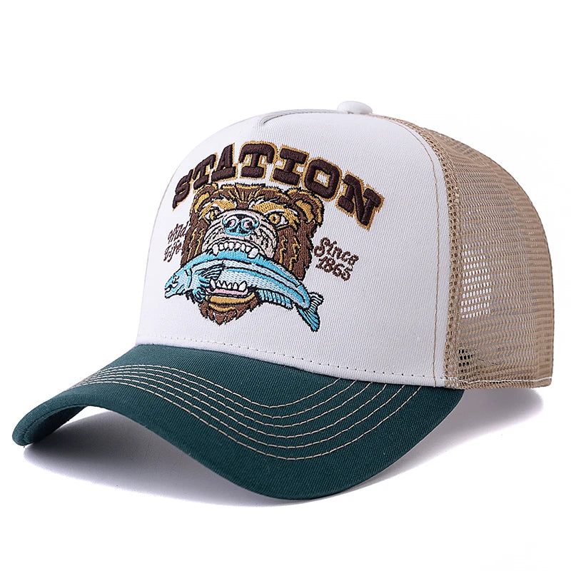 Unisex Bear Head Pattern Cap Summer Hat Man Women