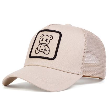 Unisex XX Little Bear Embroidery Baseball Net Caps Spring and Summer