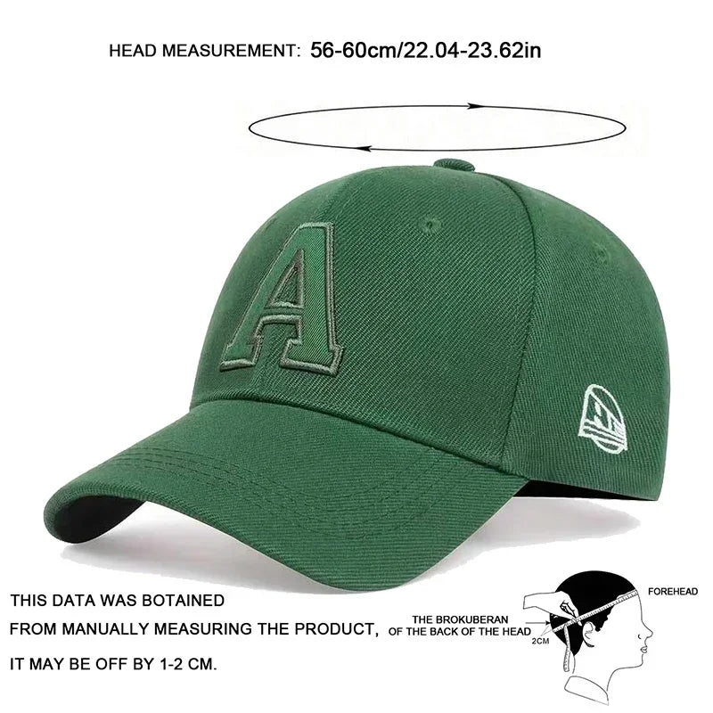 Unisex A Letter Embroidery Baseball Caps
