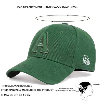 Unisex A Letter Embroidery Baseball Caps