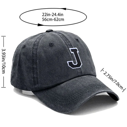 Initial Letter A-Z Embroider Baseball Cap