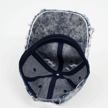 Street Style Vintage Washed Denim Baseball Cap