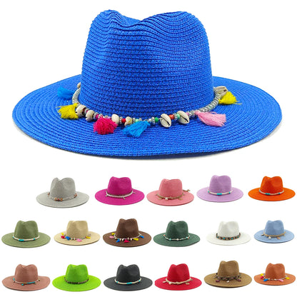 Jazz Straw Hat Men's And Women's Hat Sun Hat Outdoor Anti-UV