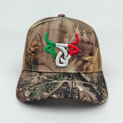 Unisex Ox Head Embroidery Hip-hop Net Hats Spring and Summer