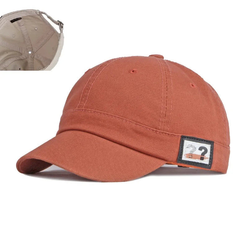 Men's Short Brim Baseball Cap Casual Solid Corduroy Soft Top Cap