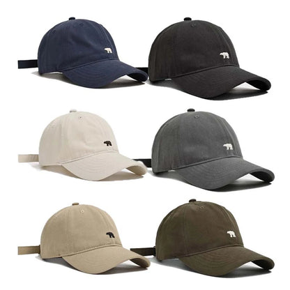 Stylish Polar Bear Embroidered Baseball Cap Sun Protective Breathable Adjustable