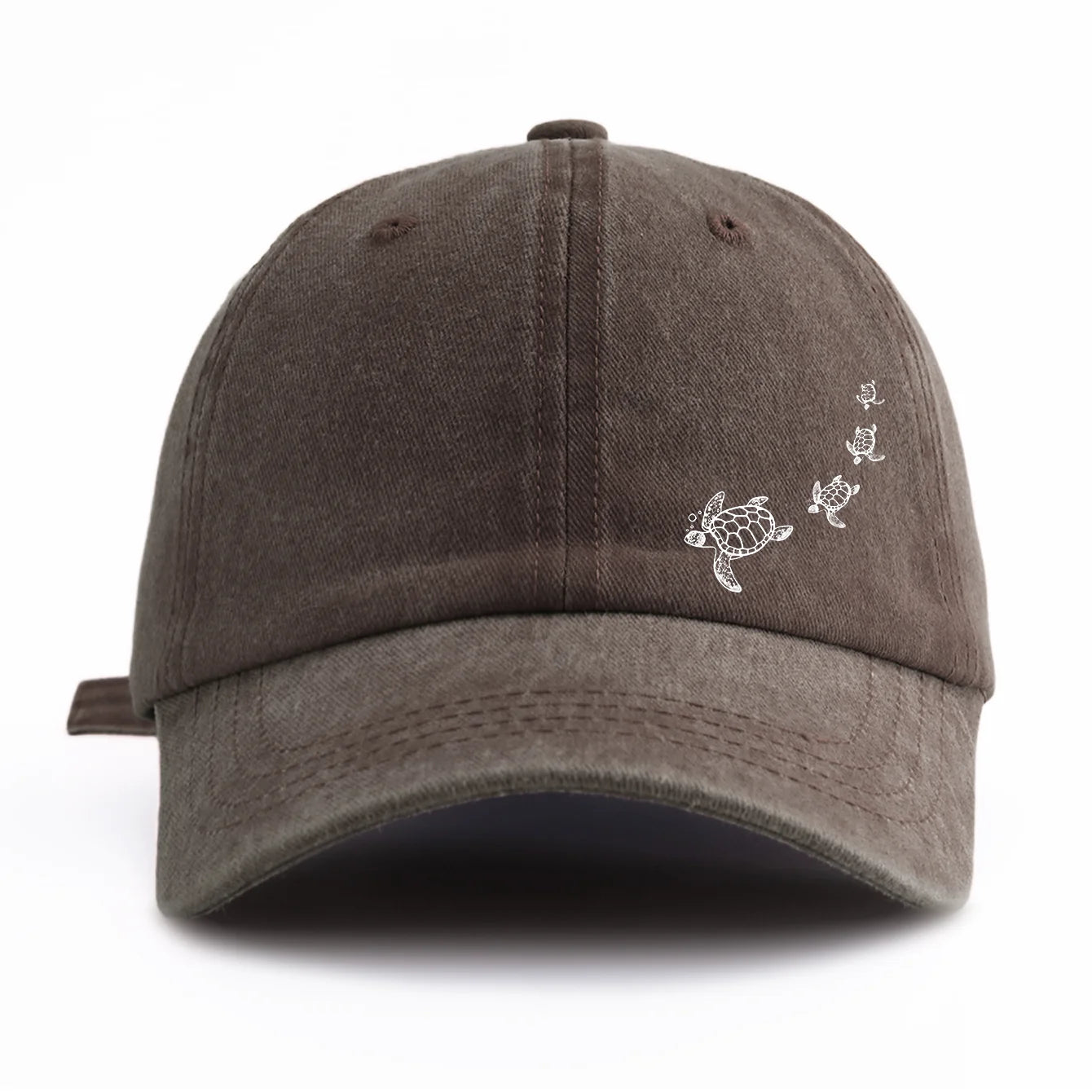 Turtle Print Washed Baseball Cap