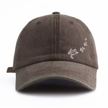 Turtle Print Washed Baseball Cap