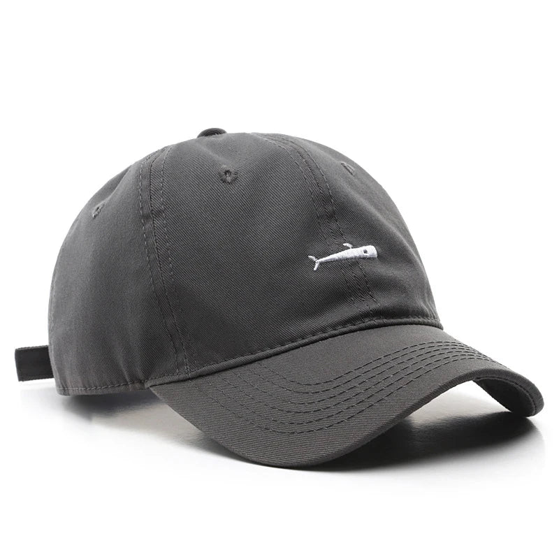 Simple Baseball Cap Men Sebound Hat Whale Embroidery Casual Hat