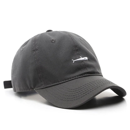 Simple Baseball Cap Men Sebound Hat Whale Embroidery Casual Hat