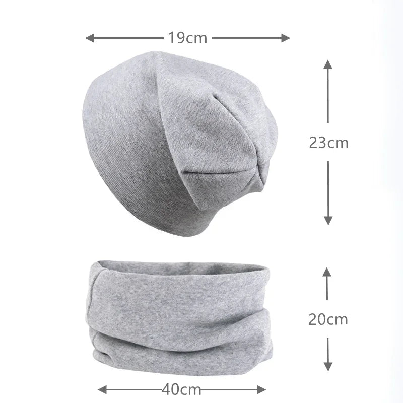 New Baby Hat Scarf Set Boys Girls Cap Autumn Winter Soft Elastic Beanie Hats Cotton