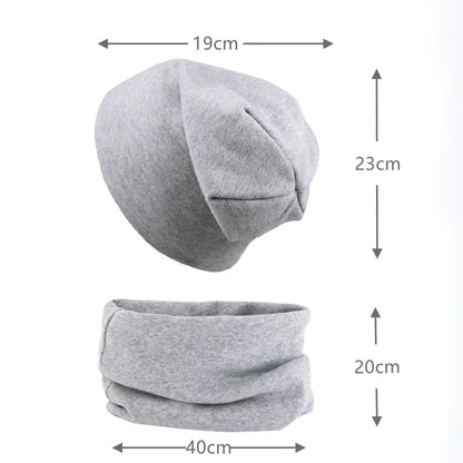 New Baby Hat Scarf Set Boys Girls Cap Autumn Winter Soft Elastic Beanie Hats Cotton