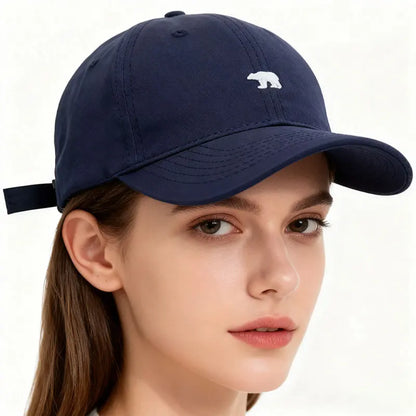 Polar Bear Embroidered Baseball Cap, Sun Protection, Stylish And Versatile For Men And Women