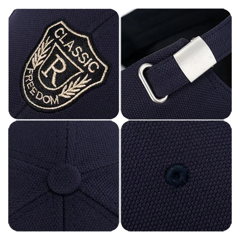 New Fashion Unisex R Letter Gold Thread Embroidery High Quality Baseball Cap