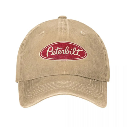 Peterbilt Truck Car Racing Vintage Baseball Cap Vintage Distressed Denim Snapback Hat