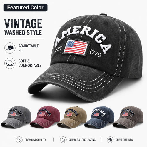 Vintage Washed Cotton Baseball Cap for Men Women
