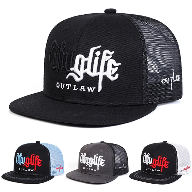 Personalized Fashion Webhat Thug Life Embroidered Hip Hop Hat