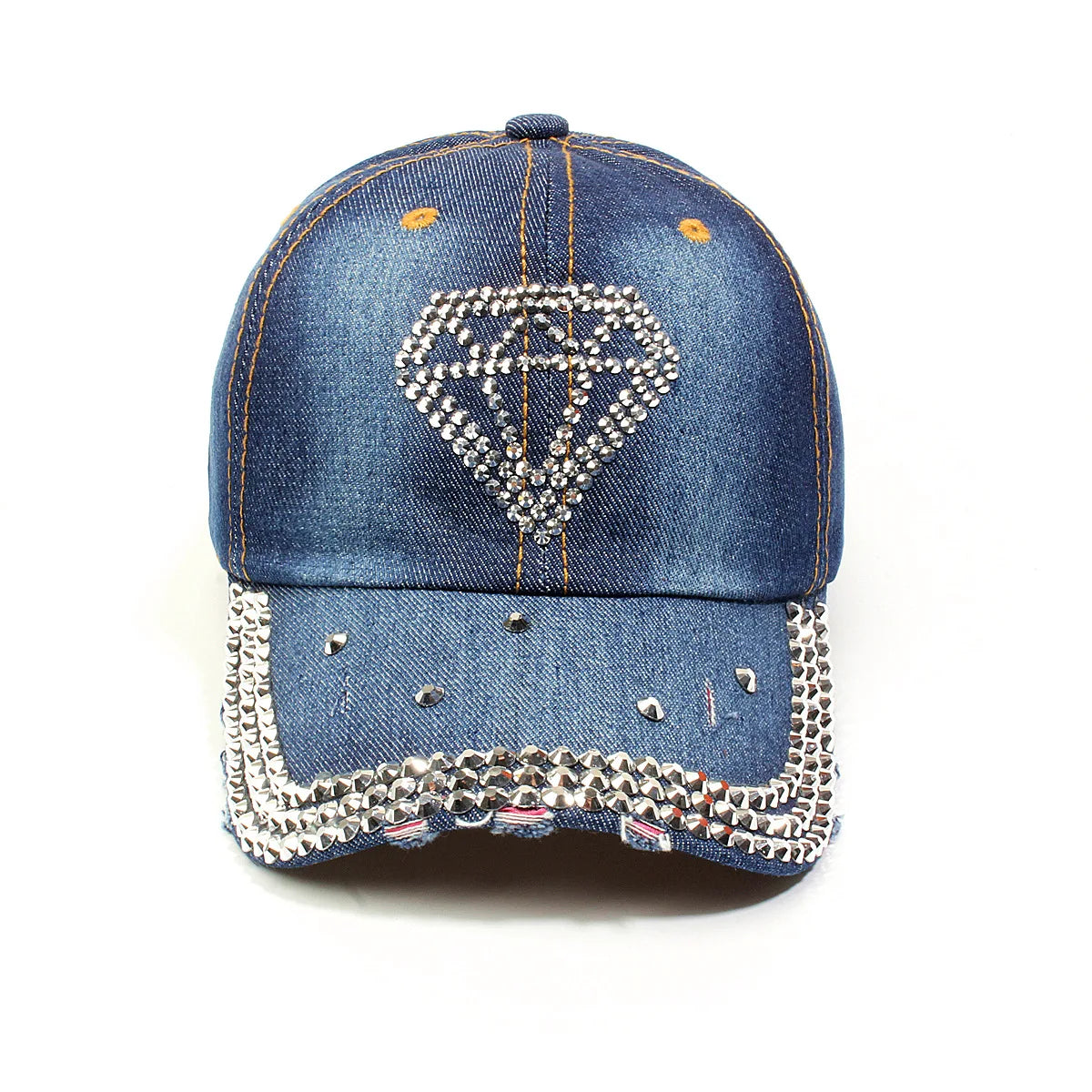 Baseball Cap Rhinestone Denim Men Women