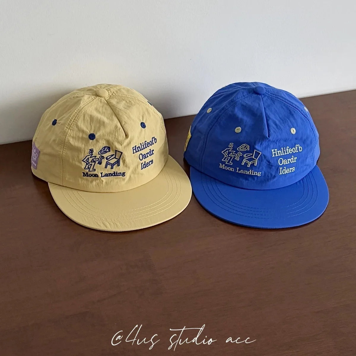 Korean Fashion Letter Embroidery Flat Brim Drying Hat for Men and Women Summer