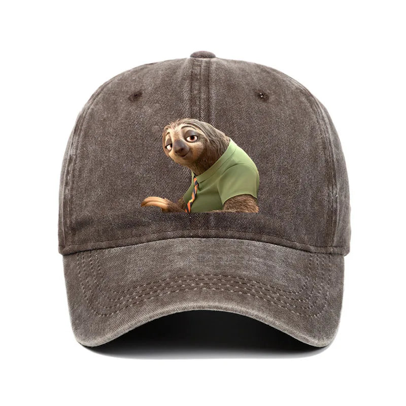 Cartoon Zootopia Three-toedSloth Baseball Cap