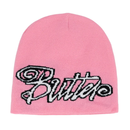 Y2k Letter Butter Knit Hats Skullies Beanies Autumn Winter Warm Hat