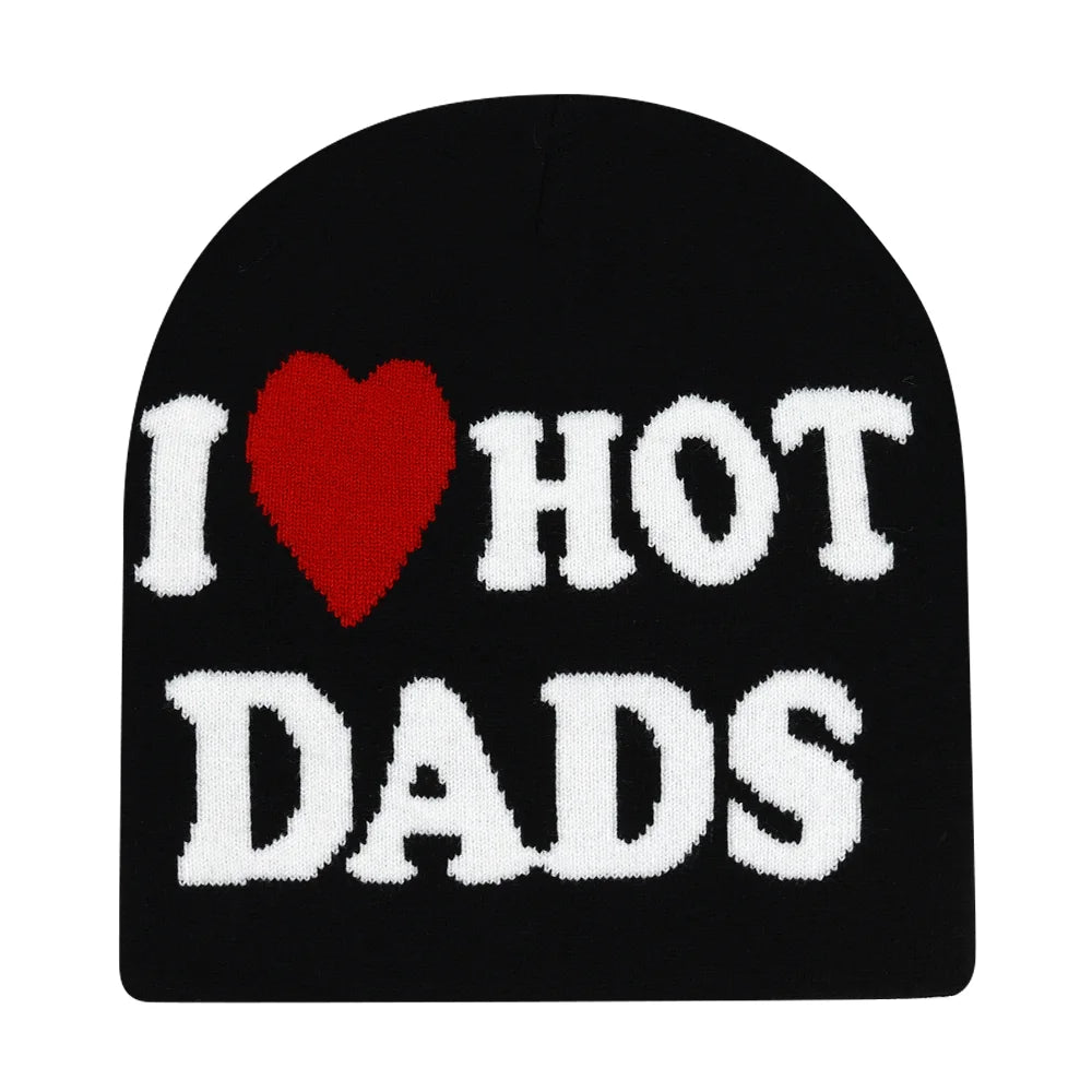Y2K Letter Knitted Winter Autumn Beanie Cap Men Women