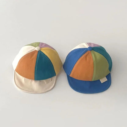 Fashion Rainbow Baby Peaked Cap Color Block Kids Duck Tongue Hat