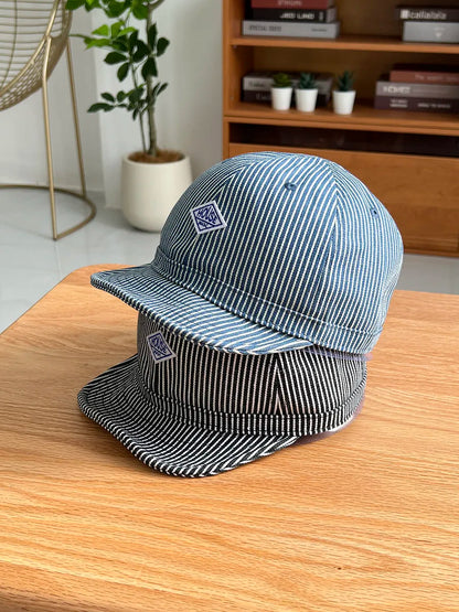 Striped Hip-Hop Short Brim Couple's Baseball Cap