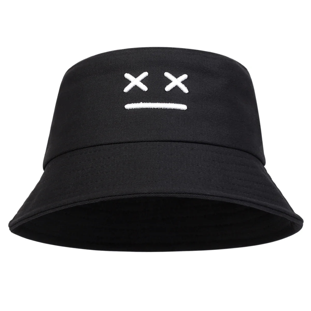 Unisex XX Smiling Face Embroidery Personality Bucket Hats