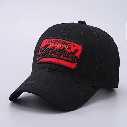 3D Letter Embroidered Baseball Cap, All Cotton Legend Washed Curved Brim Hat