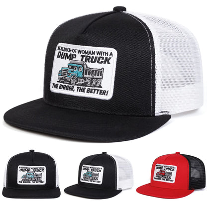 Unisex Dump Truck Letter Embroidery Hip-hop Net Hats Spring and Summer