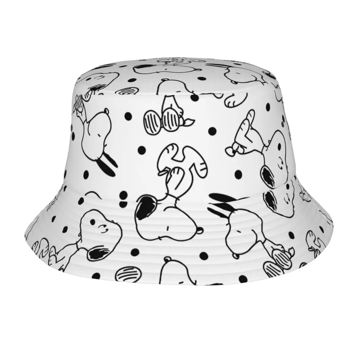 Trendy Snoopys Dog Bucket Hats Women Men Outdoor Sports Cartoon Heart Fishing