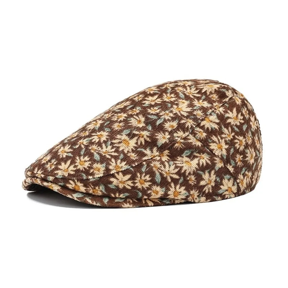 Fashion Retro Floral Beret Hat Fishing Casual Outdoor