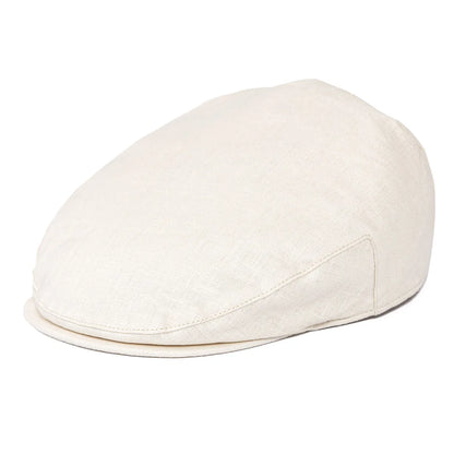 Linen Flat Cap For Men Women Herringbone Linen Newsboy Cap