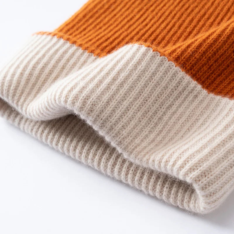 High-Quality Pure Cashmere Unisex Beanie 2 Layer Thick Warm Casual Hat
