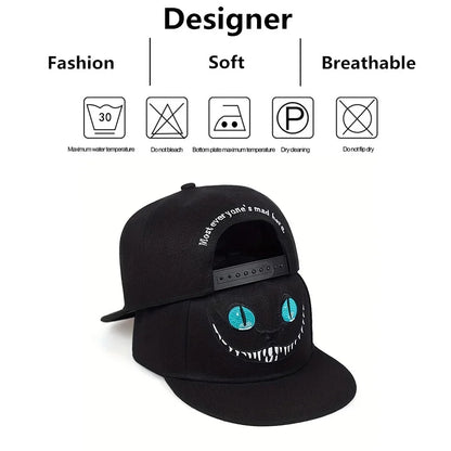 Unisex Cartoon Cat Embroidery Hip-Hop Hats