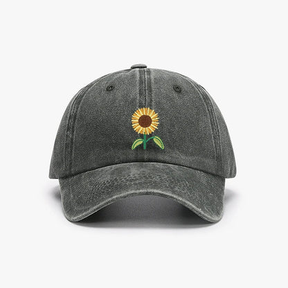 Sunflower Baseball Cap Embroidered Plant Dad Trucker Hat