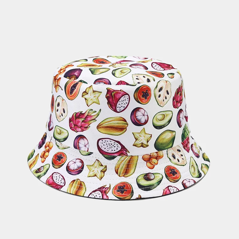 Creative Printed Fruit Pattern Bucket Cap