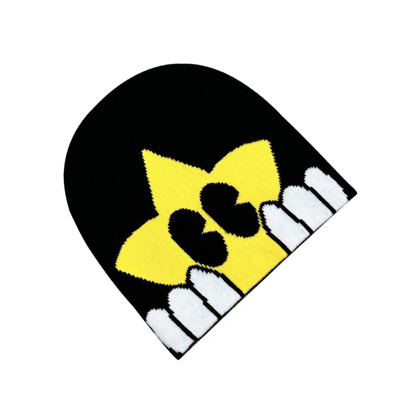 Fashion Printed Knitted Hat Women Men Couple Warm Y2k Beanies Bonnet Wool