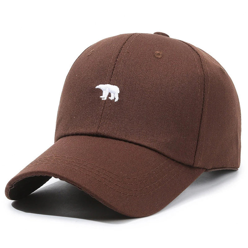 Baseball Cap New Spring Summer Solid Sunhat Embroidered Polar Bear Men Women